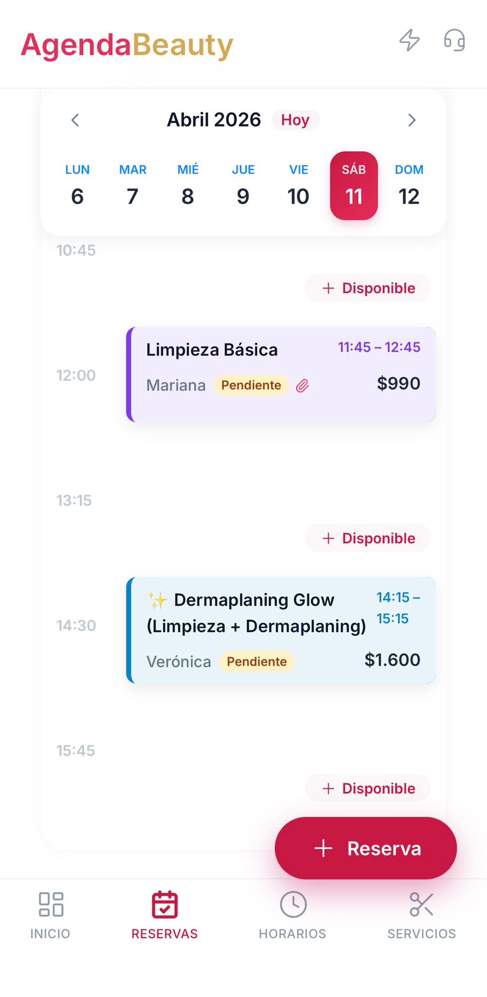 Sistema de turnos para salón de belleza